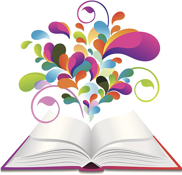 istock Animation of open book with colorful vines and flowers 164443906