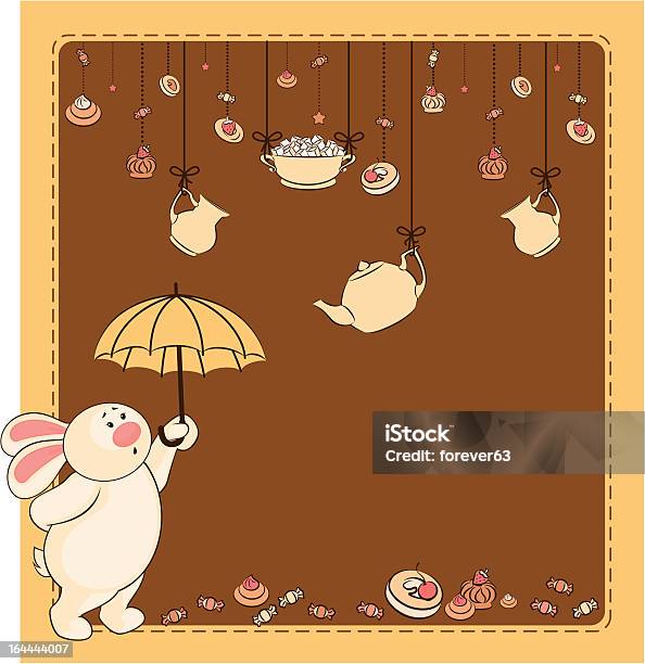 Fundo Vintage Com Doces Bolos E Coelho Vector - Arte vetorial de stock e mais imagens de Animal - Animal, Artigo de Decoração, Açúcar