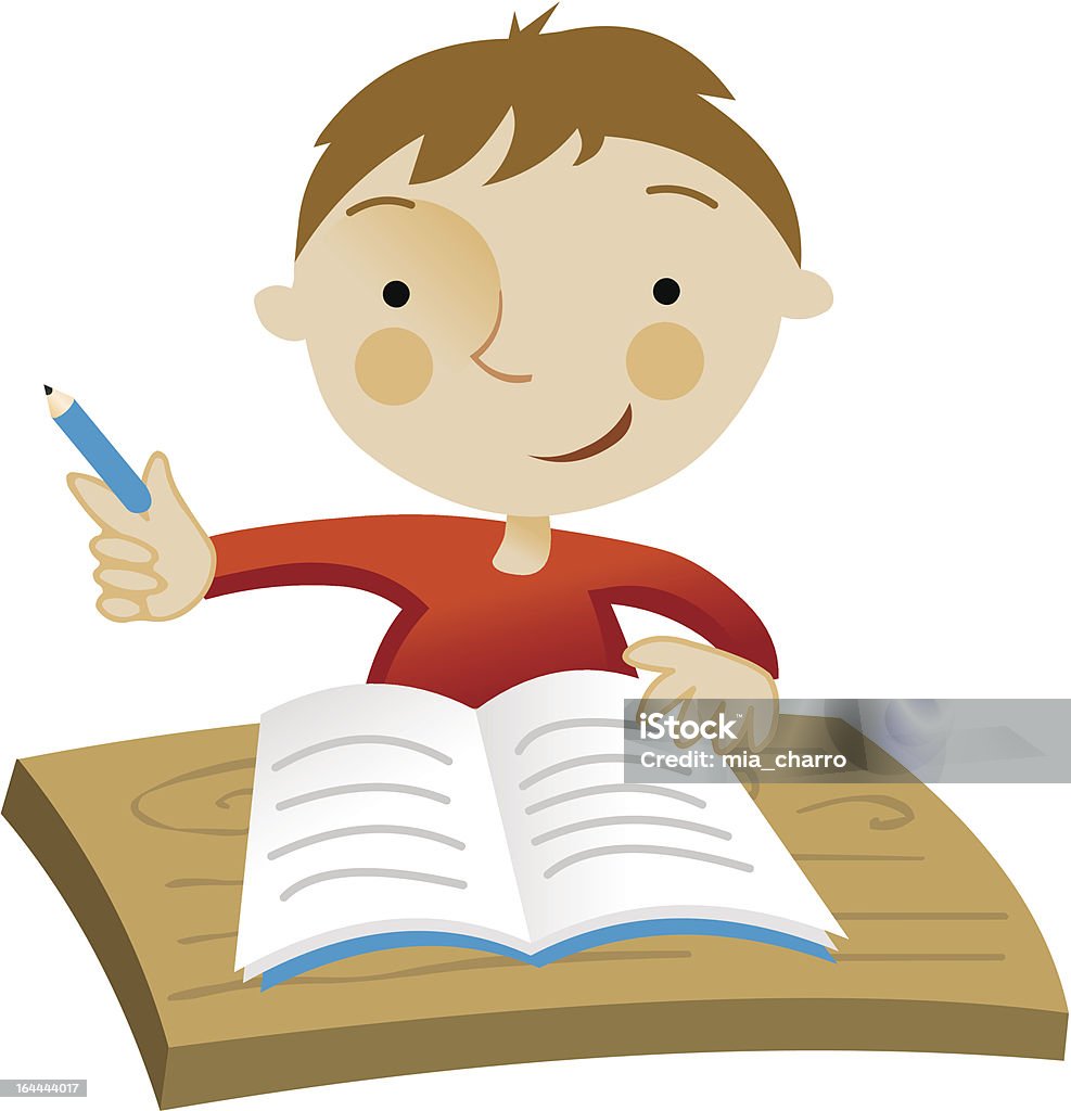 Cậu Bé Ngồi Viết Trong Sổ Tay Hình minh họa Sẵn có - Tải xuống ...