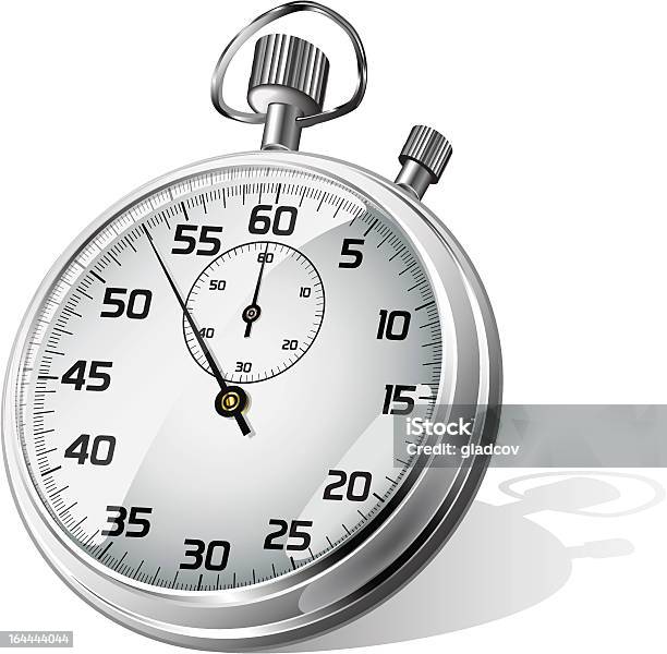 Vector Stopwatch Stock Illustration - Download Image Now - Accuracy, Black Color, Chrome