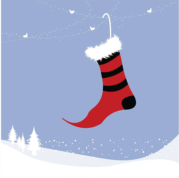 Christmas stocking vector art illustration