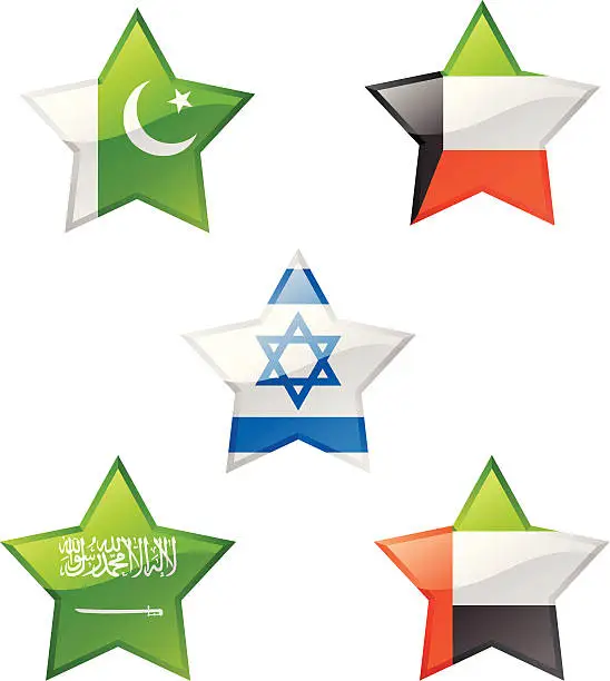 Vector illustration of flags star
