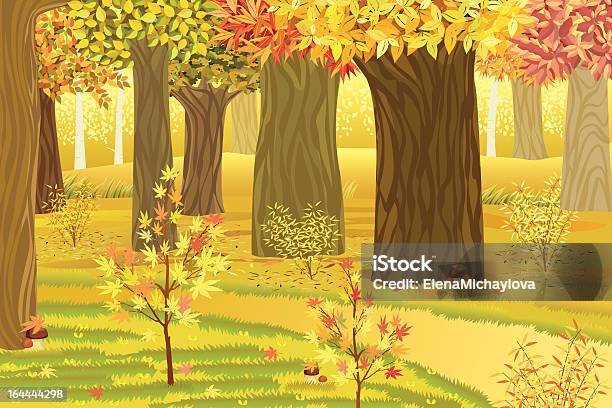 Dream Autumn Forest Stock Illustration - Download Image Now - Autumn, Falling, Footpath