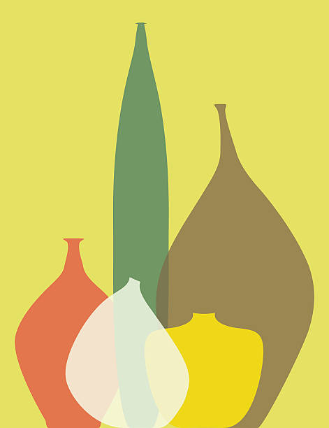 Abstract vases vector art illustration