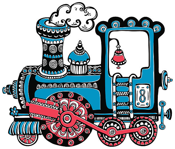 originelle locust - train silhouette pop art locomotive stock-grafiken, -clipart, -cartoons und -symbole