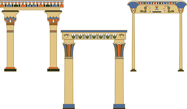 illustrations, cliparts, dessins animés et icônes de arches égypte ancienne configuration - egyptian culture hieroglyphics human eye symbol