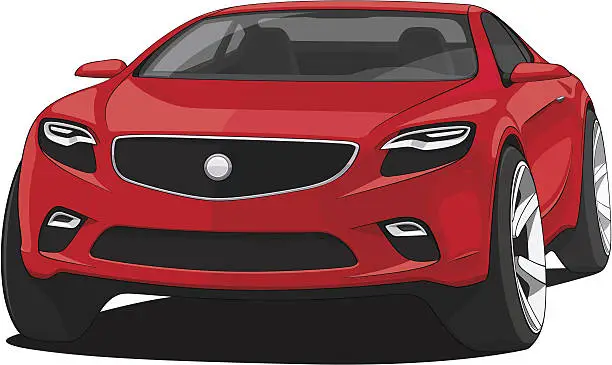 Vector illustration of Car Sport Red