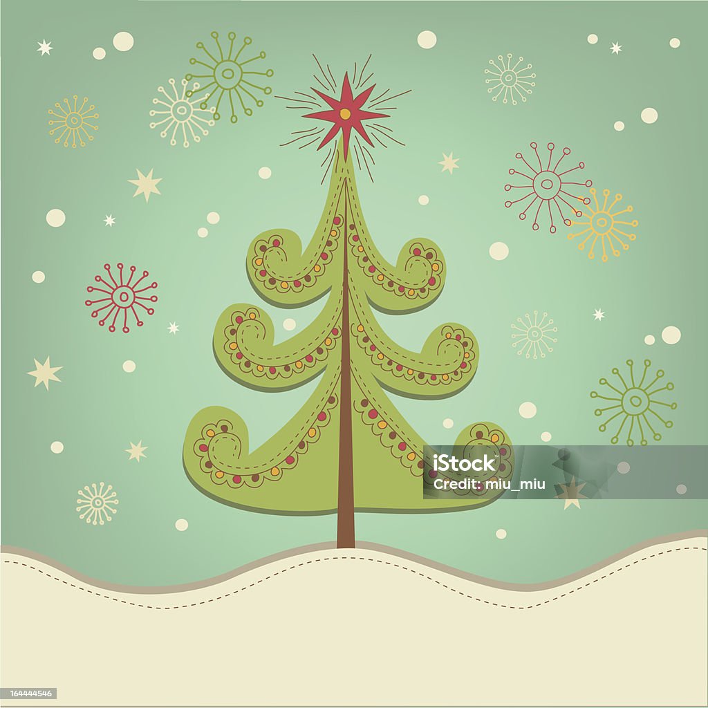 Christmas tree illustration on green background More illustrations: Abstract stock vector