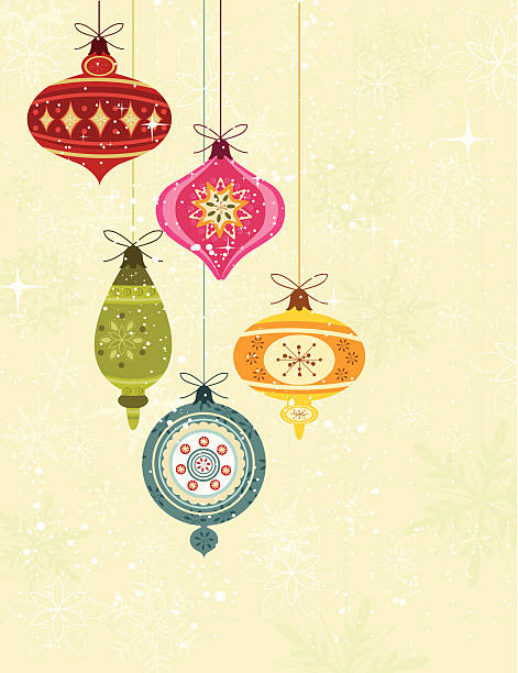 Christmas background Christmas background with ornaments. vintage ornaments stock illustrations