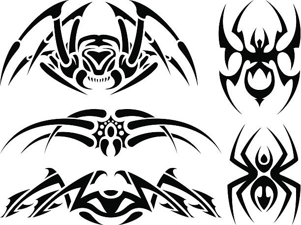 spider tattoos spider tattoos spider tribal tattoo stock illustrations