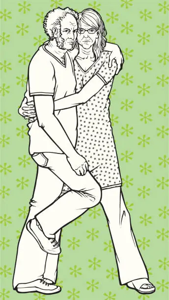 Vector illustration of Cool Couple mature casual