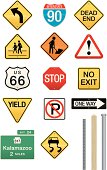 istock Set of 14 Highway Sign Vectors 164444715