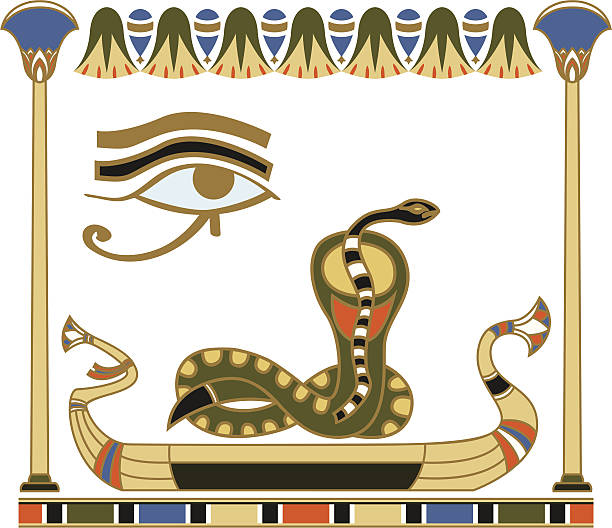 illustrazioni stock, clip art, cartoni animati e icone di tendenza di composizione egiziano - egyptian culture hieroglyphics human eye symbol