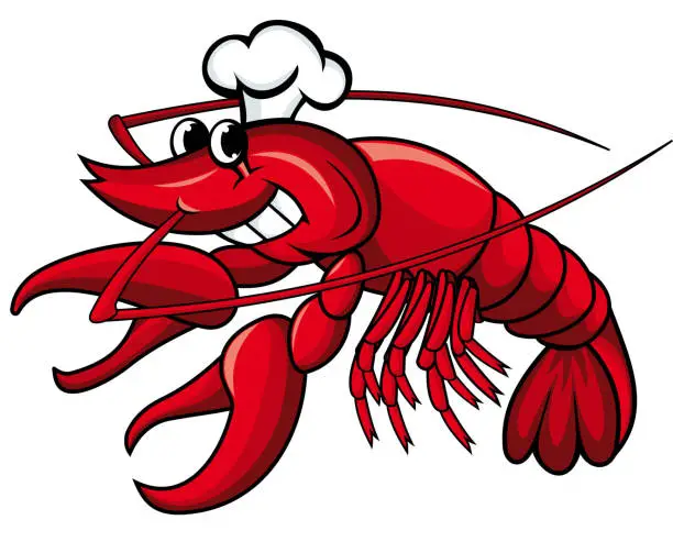 Vector illustration of Cartoon shrimp