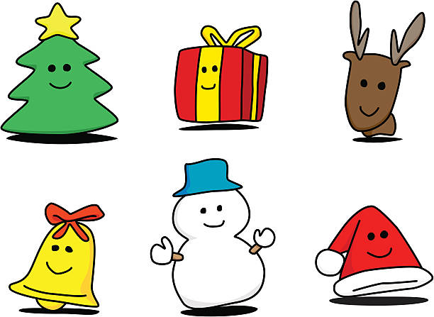 Christmas Mascots vector art illustration