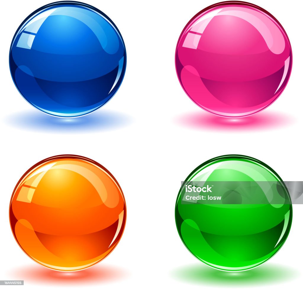 Multicolored balls "Set of colorful balls on white background, illustration" Glass - Material stock vector