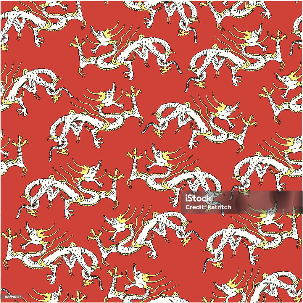 Asian seamless ornament Seamless background whith oriental medieval dragon Chinese Dragon stock vector