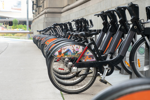 Toroonto, Ontario - Bike Sharing Program - Bikes Lined up