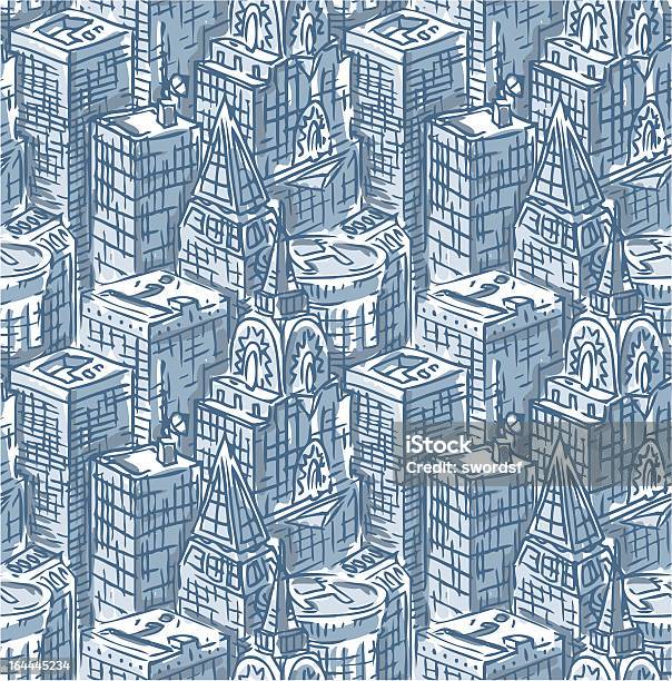 Ilustración de Rascacielos De Patrón y más Vectores Libres de Derechos de Arquitectura - Arquitectura, Azul, Casa