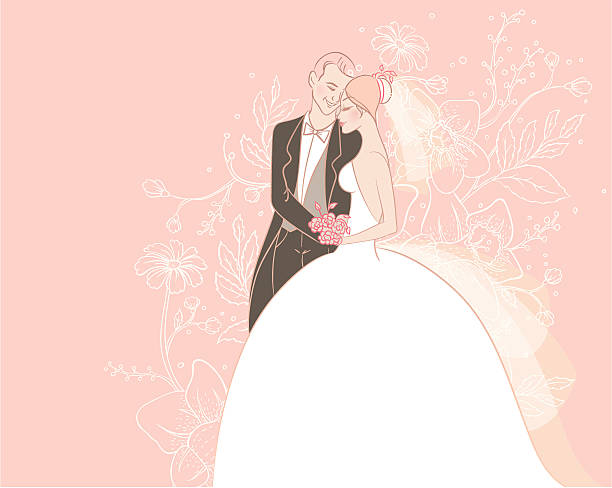 ilustrações, clipart, desenhos animados e ícones de de casamento - love husband kissing illustration and painting