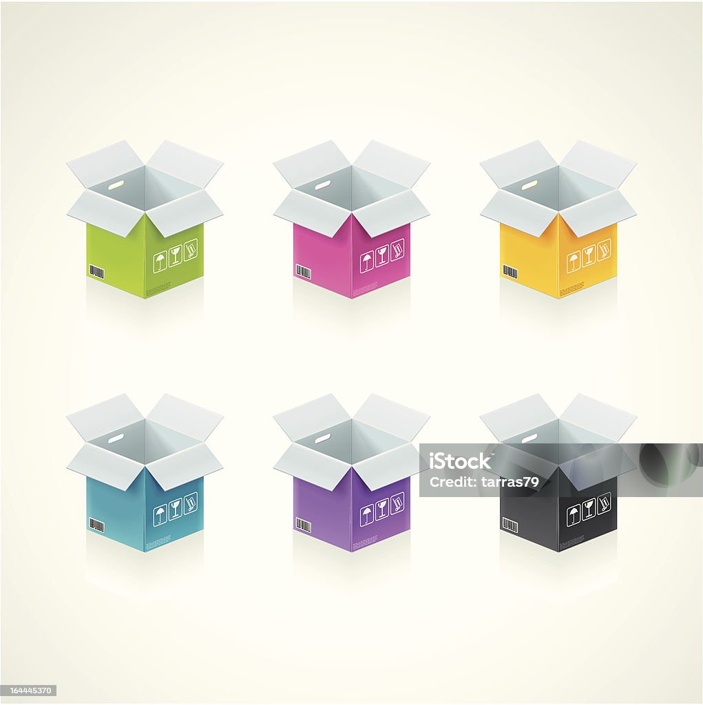 Colorful Cardboard Boxes Stock Illustration - Download Image Now - Bar ...