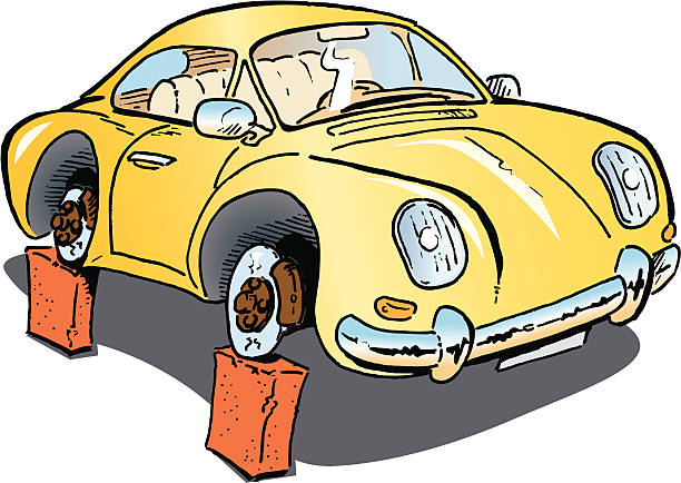 ilustrações, clipart, desenhos animados e ícones de automóvel em tijolos - winschutzscheibe