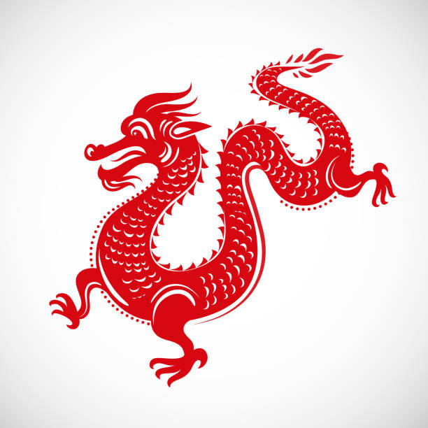 ilustrações, clipart, desenhos animados e ícones de dragão-vermelho ano novo chinês - asian culture pattern chinese culture backgrounds