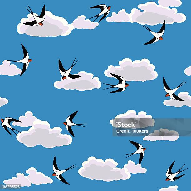 Ilustración de Trague Volando Hacia El Cielo Perfecto y más Vectores Libres de Derechos de Ala de animal - Ala de animal, Animal, Azul