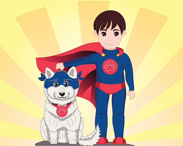 ilustrações de stock, clip art, desenhos animados e ícones de comando de heróis - heroes dog pets animal