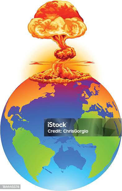 Explosion Concept De Catastrophes Naturelles Vecteurs libres de droits et plus d'images vectorielles de Champignon nucléaire - Champignon nucléaire, Vectoriel, Planète Terre