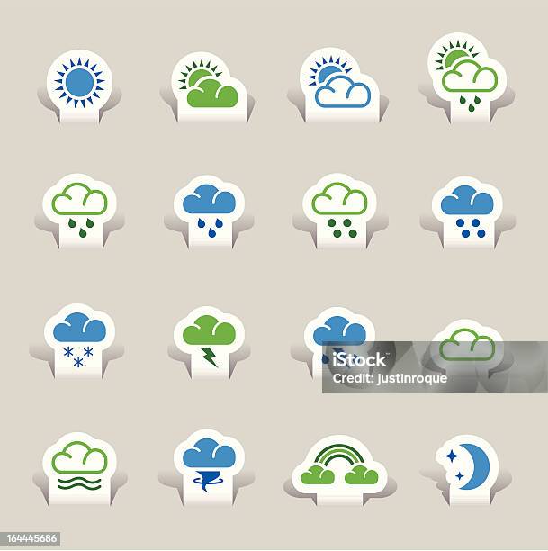 Papercut Weather Icons Stock Illustration - Download Image Now - Heat Wave, Blizzard, Blue