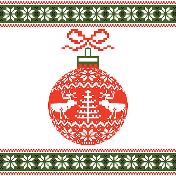 Bolas de Navidad con deers - ilustración de arte vectorial