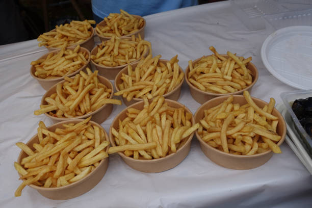 French fries in cardboard trays