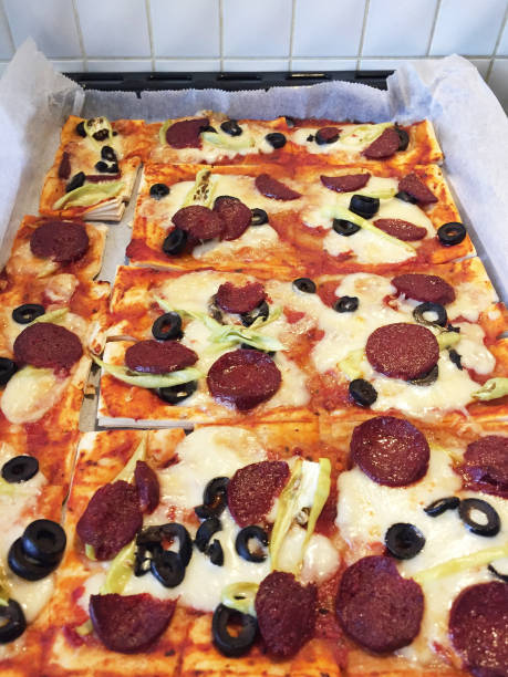 Turkish homemade pizza in a baking sheet