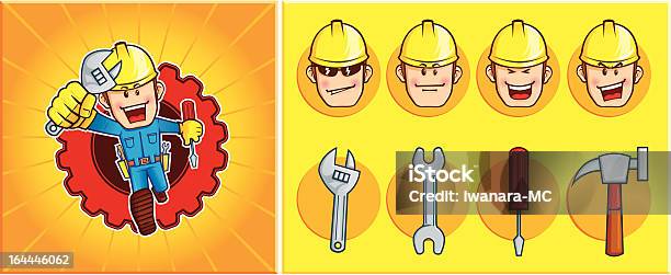 Repairman Mascot Stock Illustration - Download Image Now - Caricature, Activity, Adult