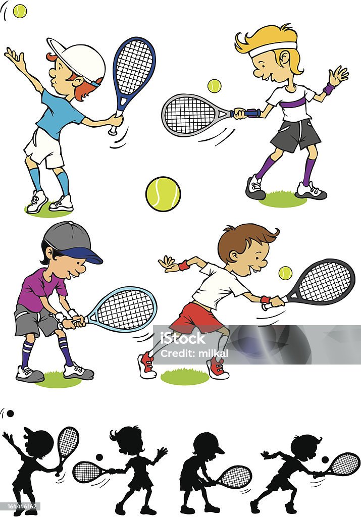 Boy 文字テニス - テニスのロイヤリティフリーベクトルアート