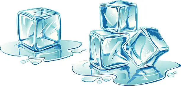 Vector illustration of Vector ice-cubes on white background