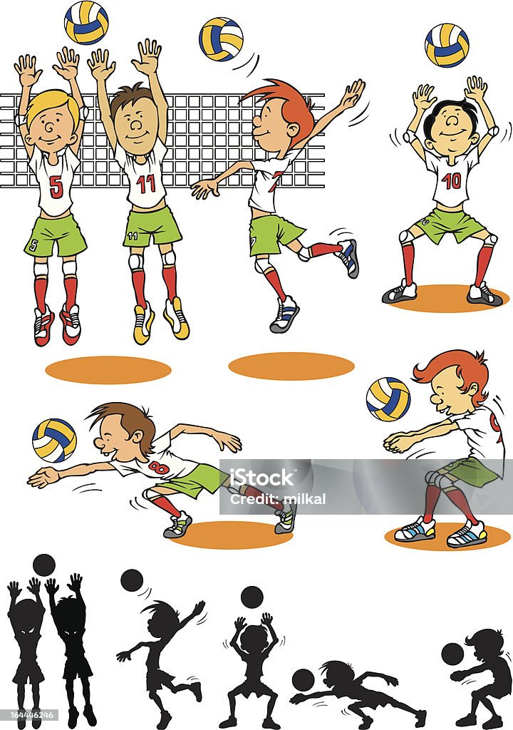 少年文字バレーボール - スポーツ バレーボールのロイヤリティフリーベクトルアート