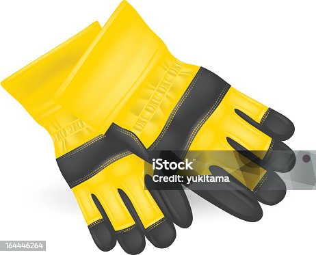 gants de travail isolés dans un style plat. gants de jardinage jaunes pour  l'agriculture. protection réfractaire des mains. 5694244 Art vectoriel chez  Vecteezy