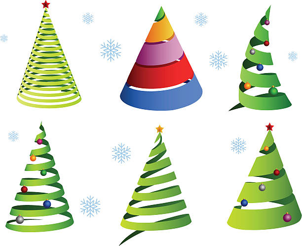 Christmas Trees|Design elements vector art illustration