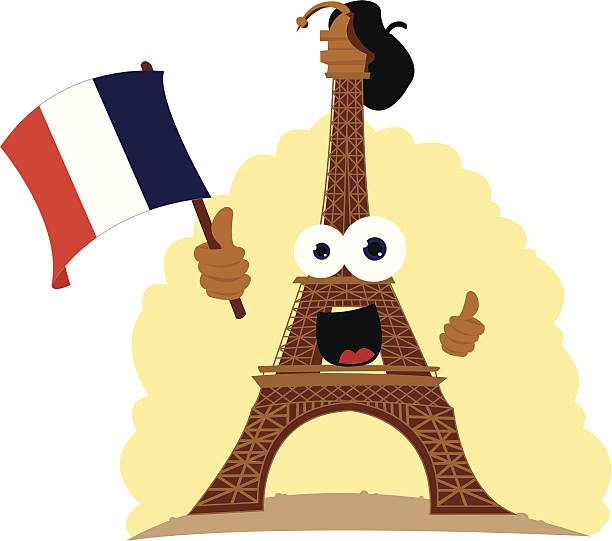 Funny Tour Eiffel vector art illustration
