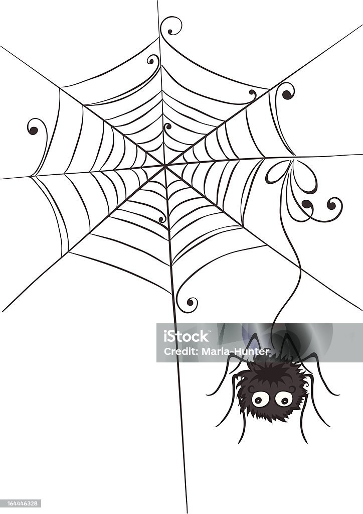 Funny araña pilosas - arte vectorial de Acorralado libre de derechos