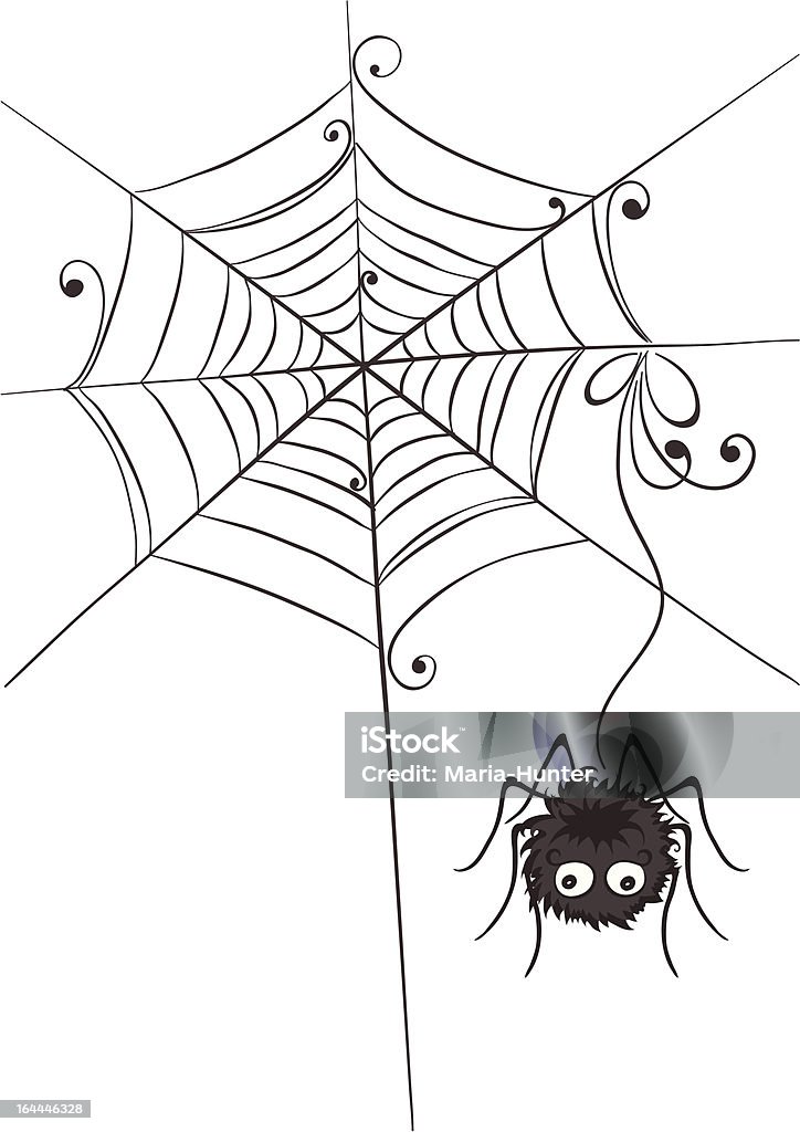 Drôle Poilu araignée - clipart vectoriel de Arachnide libre de droits