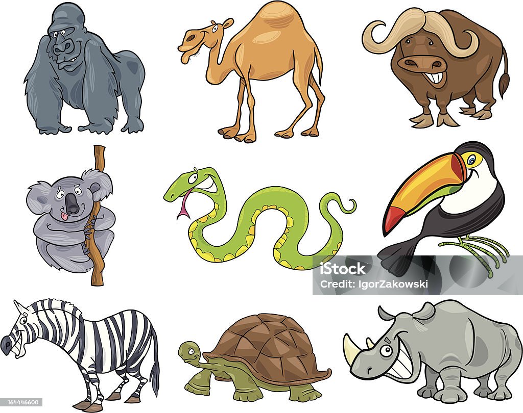 Conjunto de animales de dibujos animados - arte vectorial de Animal libre de derechos