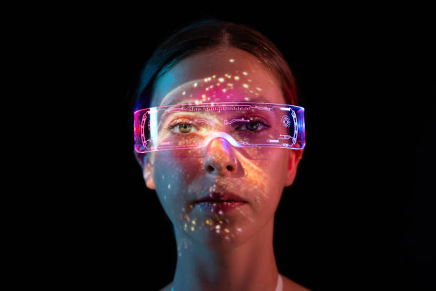 istock Woman wearing futuristic glasses 1644466049