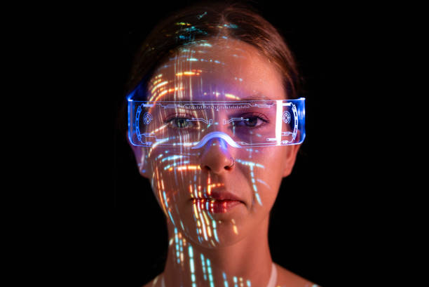 istock Woman wearing futuristic glasses 1644466080