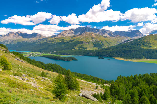 istock View of the Engadin and Lake Sils. 1644466649