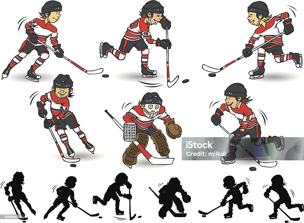 Junge Hockeyfigur Stock Vektor Art und mehr Bilder von Comic ...