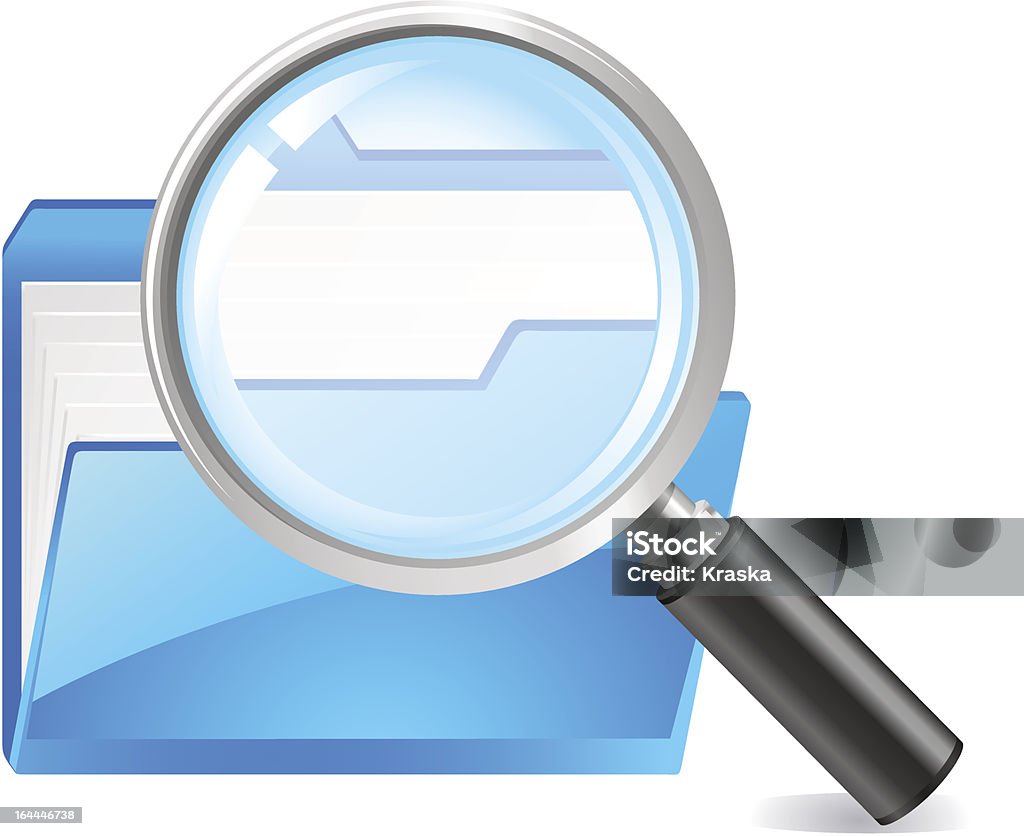 documents search documents search - magnifier and folder Analyzing stock vector