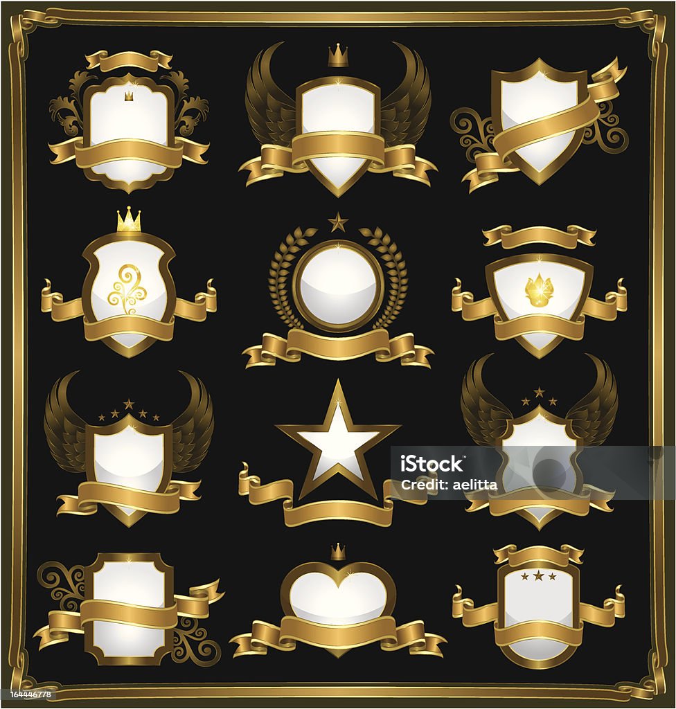 Emblems em gold - Vetor de Placa de condecoração royalty-free